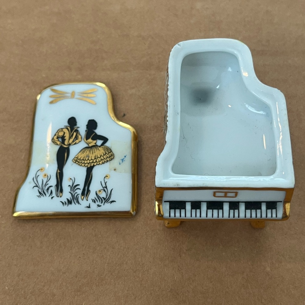 Vintage Limoges of France Piano Porcelain Trinket Box